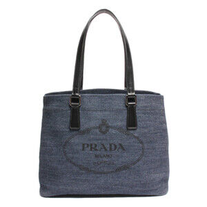 Prada tote bag denim Vitello blue canvas